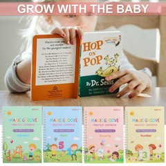 16pc Magic Practice Copybook Groove Reusable English Writing Book for Boys Girls