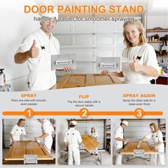 Door Painting Stand: Heavy-Duty Steel Racks with 4 Rubber Feet & Ergonomic Ha…
