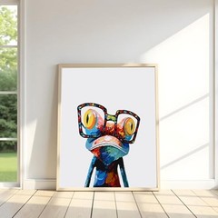 PSENIW Paint by Numbers Kit for Adults Beginners—Abstract Frog Frameless Brown
