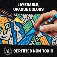 Posca Paint Markers, 5M Medium Acrylic Markers with Reversible Tips, Artist Reco