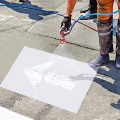 Feifeiya 2 Pcs Parking Lot Arrow Stencil 60 X 36 Pavement Stencils Set Foldable