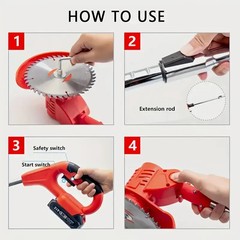 Cordless Electric Weed Wacker Portable Grass Trimmer with 3 Blade Types and 2 Hi