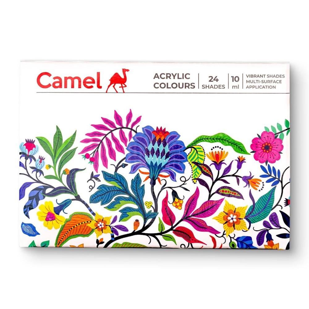 Camel Acrylic Ultra Colour – 24 Rich Shades (10ml each) | Multi-Surface