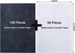 150 Pieces Black White Carbon Transfer Paper Set Tracing Paper Carbon Graphite C