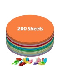 200 Sheets 3.9 Inch Assorted Color Construction Paper Circles for Kid Crafts