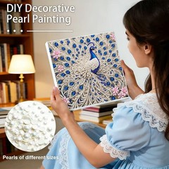 Peacock Special Shaped Diamond Art Painting Kits for Adults, Peacock 5D Pearl ss