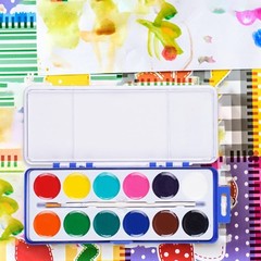 Watercolor Paint Set for Kids, 12 Colors, 24 Pack Washable Water Colors for P…