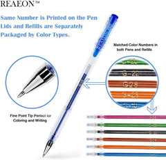 200 Glitter Gel Pen Set, 100 Gel Pens plus 100 Refills Glitter Neon Pen
