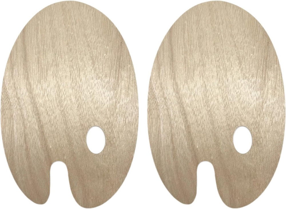 2 PCS Wooden Paint Palette Artist Palette Oil Paint Palette, Art Pallet for Pain