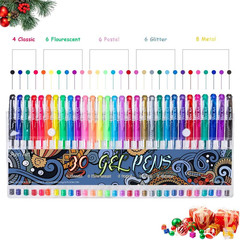 Aen Art Gel Pens for Adult Coloring Books, 30 Colors Fine Point Gel Marker Pen w