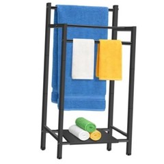 Free Standing Towel Racks for Bathroom, 3 Tier Towel Drying Rack Matt Black