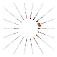 PANDAFLY 18 Pieces Mini Paint Brush Set for Art Painting