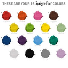 16-Color Ready to Pour Acrylic Pouring Paint Set, Silicone Oil & Gloss Medium