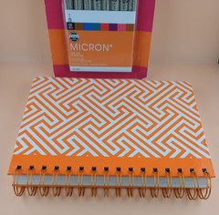 Pretty Spiral Journal With 8 Pack Of Sakura Micron .45 mm Assorted Colors Pens