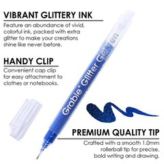 Grabie Jumbo Glitter Gel Ink Pen Set Of 18, Metallic Vibrant Sparkle Gel Pens…