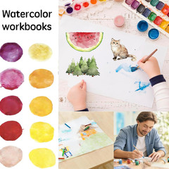 Watercolor Workbooks,16 Spiral-Bound Pages Dispersed Watercolor Workbook for Beg