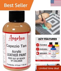 Capezio Tan Acrylic Leather Paint – 4 Fl Oz Metallic Finish for Restoration