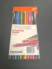 Vintage Venus Faber Castell Coloring Colored Pencils 7″ Set Of 12 Made In USA