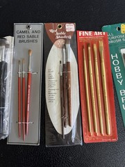 Vintage Artist Paint Brush Lot Craftint Fine Sable Rose Art Red Sable New