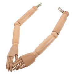 1 Pair Realistic Wooden Poseable Mannequin Hands Flexible Joints Display Arm