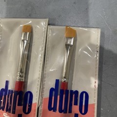 4 DURO ART GOLD SYNTHETIC HAIR PAINT BRUSHes -2 Stencil, Angular & Square Shader