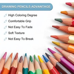 24 PACK 3B Drawing Pencils Hexagonal Black Refill Green/Black Pole