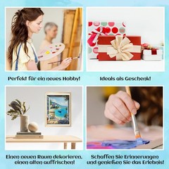 Paint by Numbers Kit for Adults Beginners,Seaside Scenery Paint by Numbers on Ca