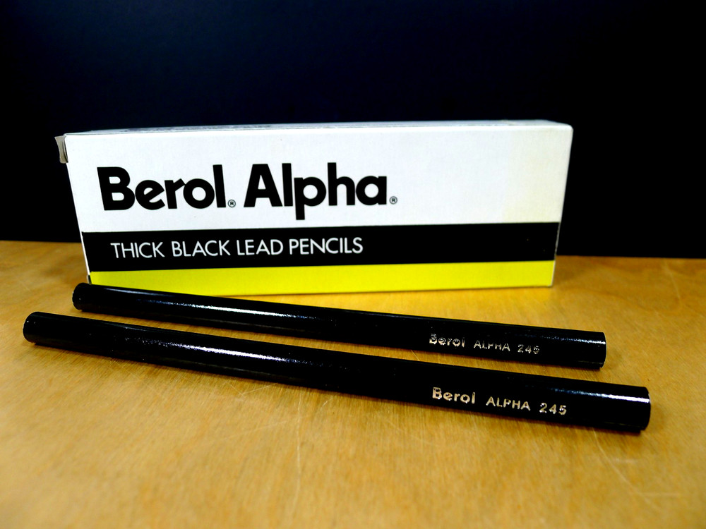 Vtg Berol Alpha 245 (2) Pencils Black Thick Diameter – NOS UNSHARPENED