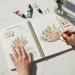 Beautiful Watercolor Workbook for Beginners – Relaxing 6.5 x 9 inches, Multi