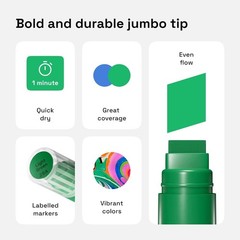 ARTISTRO Poster Markers Jumbo Set Acrylic 1 Count (Pack of 10), Multicolor