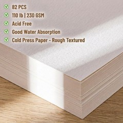 82 Sheets 5×7 Watercolor Paper Bulk, 110 lb/230 GSM Cold inches, White
