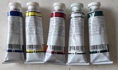 Vintage M. Graham & Co. Lot Of 5 Blue Yellow Red White Green Oil Colors