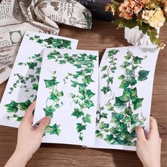 OLYCRAFT 3pcs/Set Green Leaf Rub on Transfers for Furniture 6×12 inch Transfe…