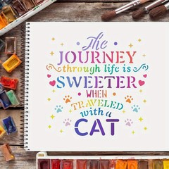 1set 16pcs Cat Stencils 7.8×7.8inch Plastic Cat Butterfly Drawing Painting sets