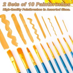 Acrylic Paint Set, 24 Colors 0.4 oz/Bottle with 12 Art Brushes, Art Supplies
