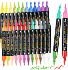 72 Colors Dual Tip Acrylic Paint Pens Markers 36 Set Permanent Waterproof