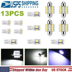 13Pcs T10 31mm Festoon LED Light Bulb Interior Dome Map LED Lights License Plate