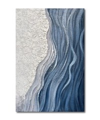 Limiyer Art Hand-Painted Blue and White Texture Abstract Art Oil Painting Mod…