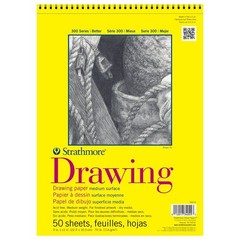 300 Series Wire Bound Drawing Pad, 70 lb. Drawing Paper, 9 X 12 inches, White…