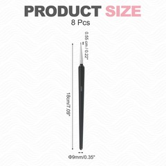 8 Pcs Detail Paint Brushes 5.5mm Pointed Tip (00000) Black