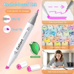 Pastel Markers, 61 Colors Dual Tip Art Markers Sketch Pens Permanent Alcohol …