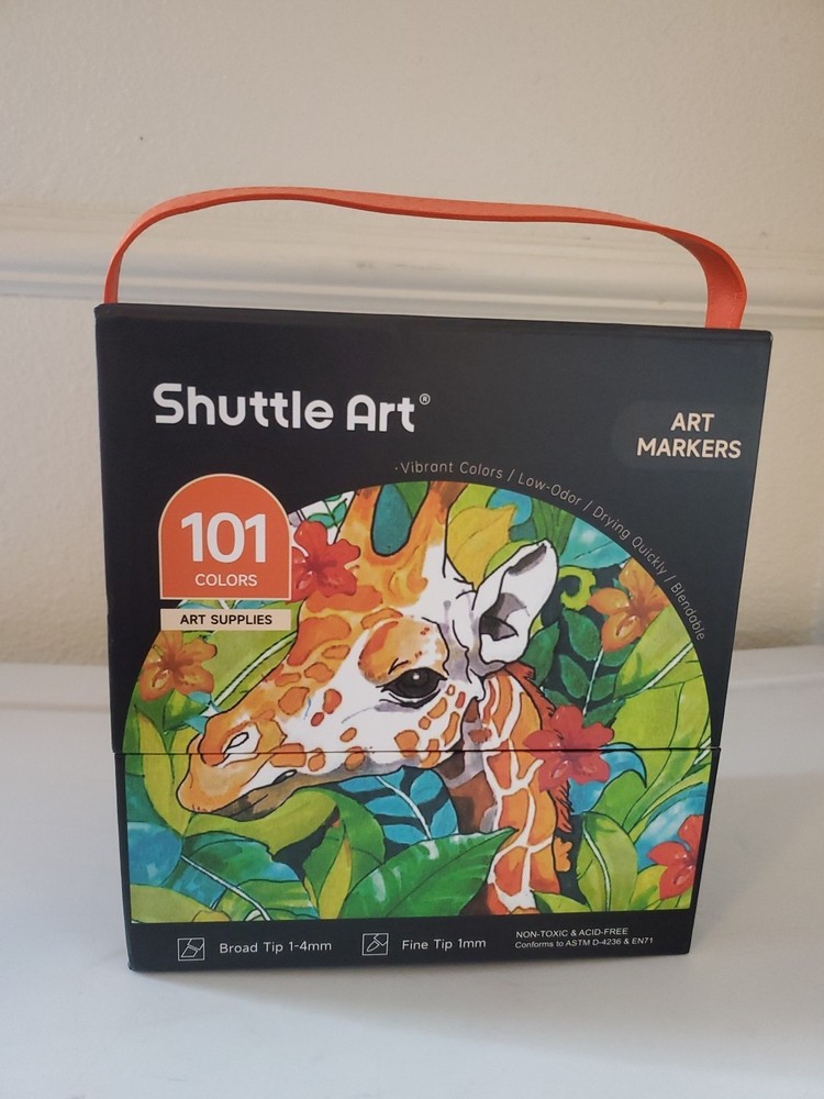 Shuttle Art 101 Colors Alcohol Markers, 101 Colors Dual Tip Art Marker Set