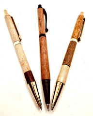 Lot 3 Hand Turned Wooden Mechanical Pencils Unknown Woods Oregon