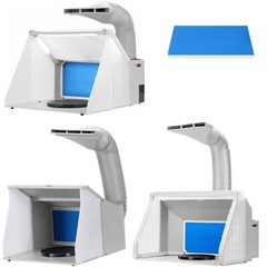 Airbrush Spray Booth Portable Hobby Paint Booth Kit w/ LED Lights Filter Hose