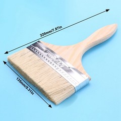 220 x 135mm Wide Bristle Hair Wooden Handle Paint Brush Wall Painting Tool G4G2