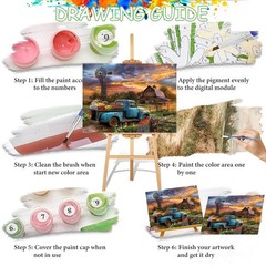 Rustic Farmhouse Barn DIY Paint By Numbers Kit For Adults Wall Art Decor