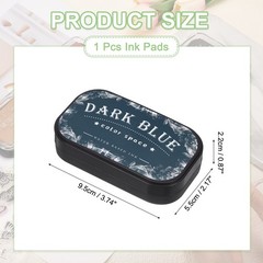 Navy Blue Large Ink Pads for Stamps, Fingerprint, Scrapbooking, 3.8 x 2.1 Inch
