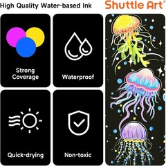 Shuttle Art 25 Colors Dual Tip Acrylic Paint Markers, Brush Tip and Fine Tip Acr