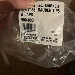 Handy Art Empty 2 ounce Marker Bottle, Dauber Tip and Cap, 8 Each , White