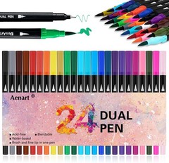 Artisan 24 Color Dual Tip Brush Pens – Perfect for Coloring & Hand Lettering